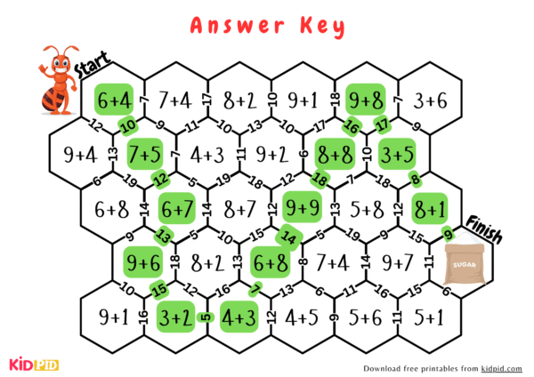 Free Printable Math Maze Activity For Kids