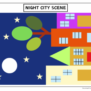 Night City Scene Cutout Printable