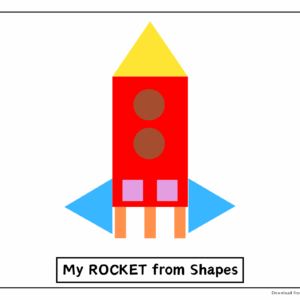 Printable Rocket Shape Puzzle and Coloring Activity Sheets For Kids