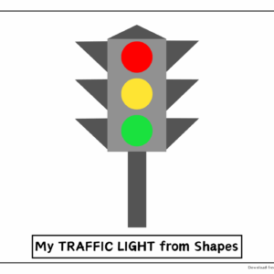 Traffic Light Shape Coloring Puzzle Printable Activity Sheets
