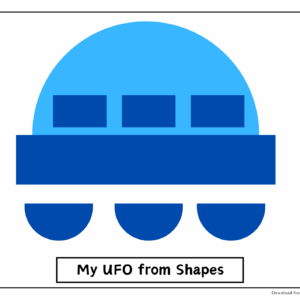 UFO Shape Puzzle and Coloring Activity Printable Templates For Kids