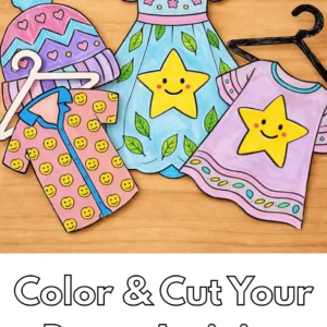 Color & Cut Your Dress Activity