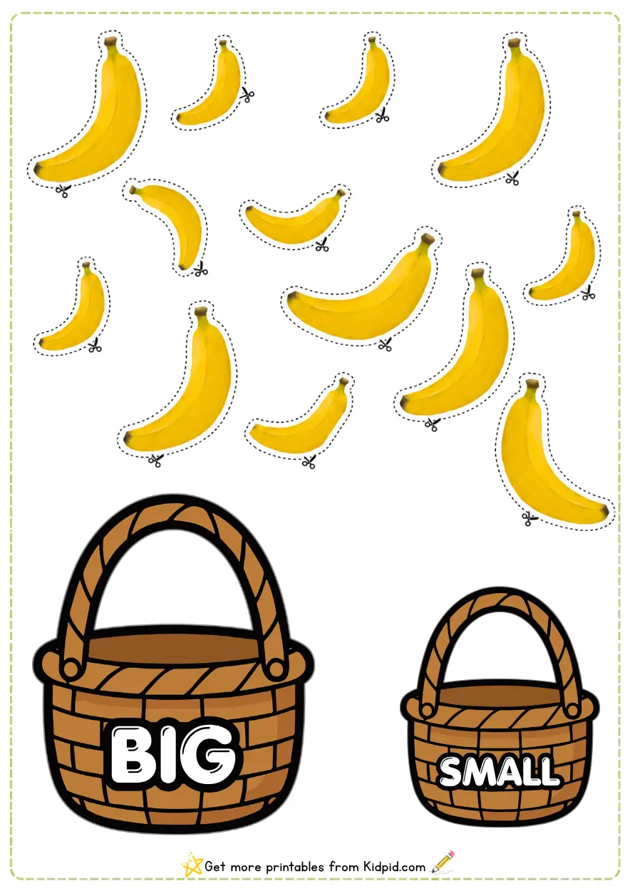 Big and Small Sorting Activity Worksheets for Children