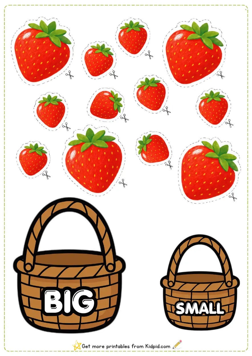 Big and Small Sorting Activity Worksheets for Children
