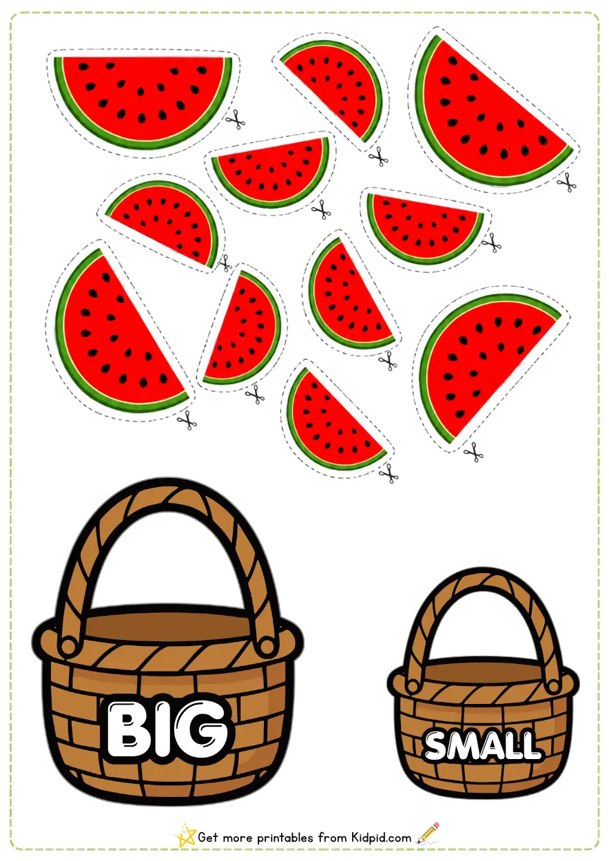 Big and Small Sorting Activity Worksheets for Children