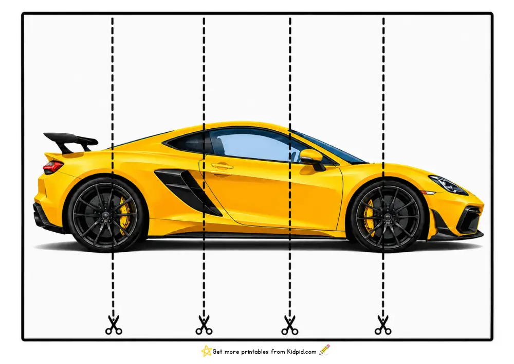Vehicle Strip Puzzle Printable Worksheets