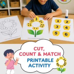Cut, Count & Match Printable Worksheets
