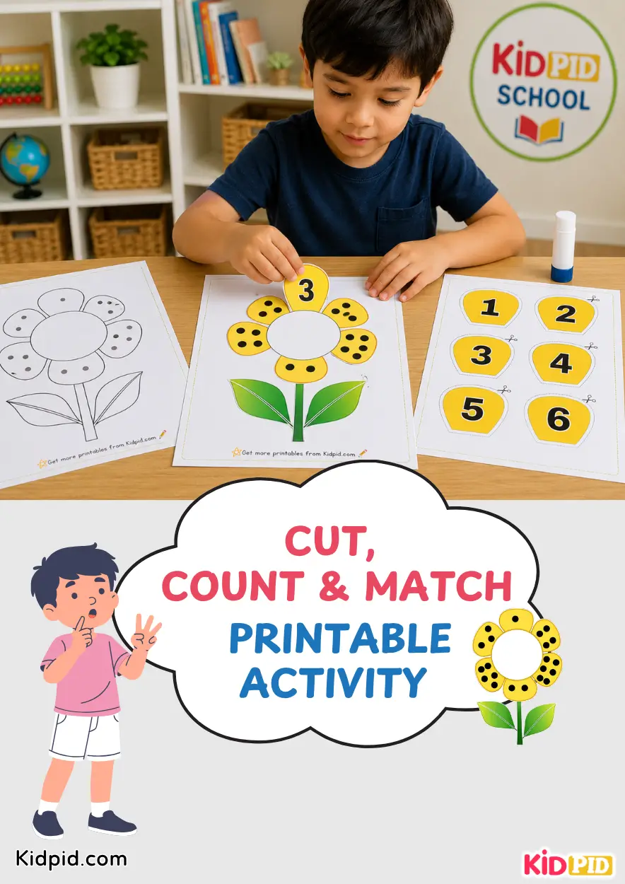 Cut, Count & Match Printable Worksheets