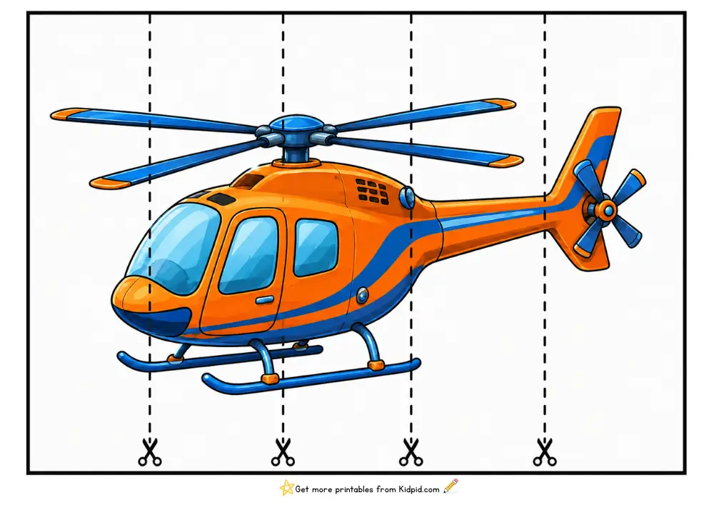 Vehicle Strip Puzzle Printable Worksheets