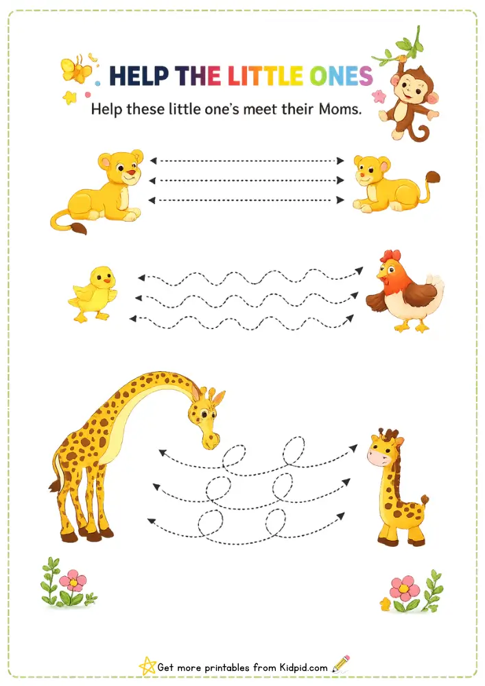 Free Mixed Lines Tracing Worksheets for Early Learning