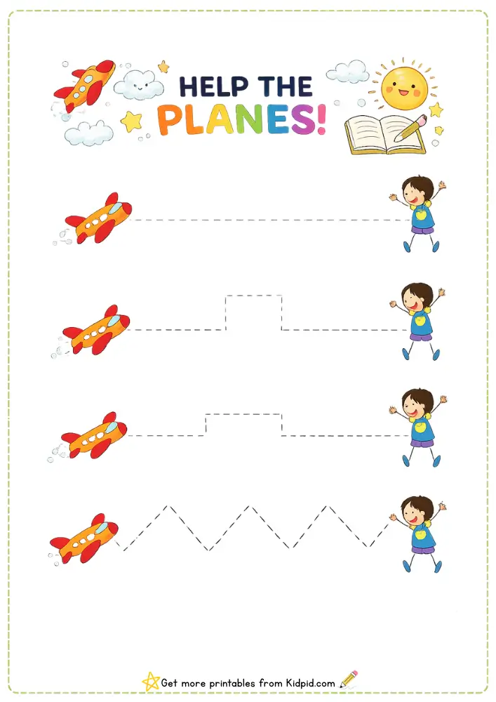 Free Mixed Lines Tracing Worksheets for Early Learning