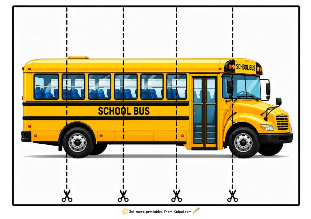 Vehicle Strip Puzzle Printable Worksheets