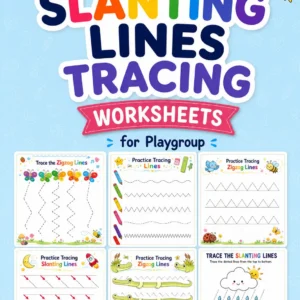 Free Slanting Lines Tracing Worksheets for Preschoolers and Kindergarten Kids