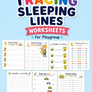 Sleeping Lines Tracing Worksheet Activities for Preschoolers and Young Learners
