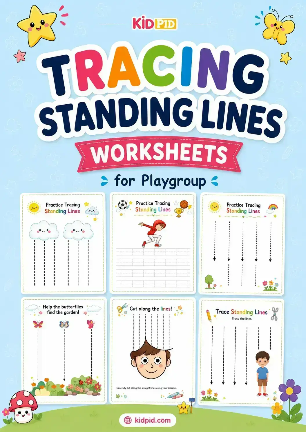 Standing Line Tracing Activities for Early Learners | Printable Worksheets