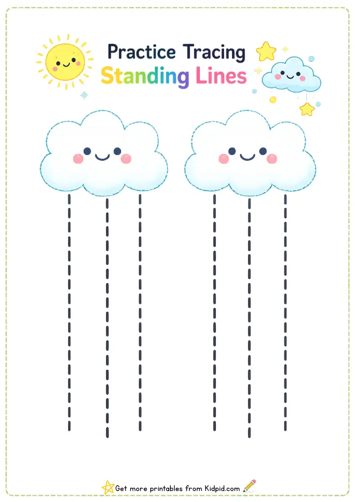 Standing Line Tracing Activities for Early Learners | Printable Worksheets