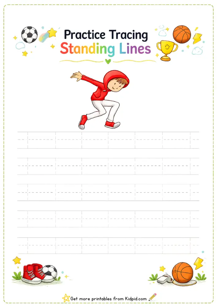 Standing Line Tracing Activities for Early Learners | Printable Worksheets