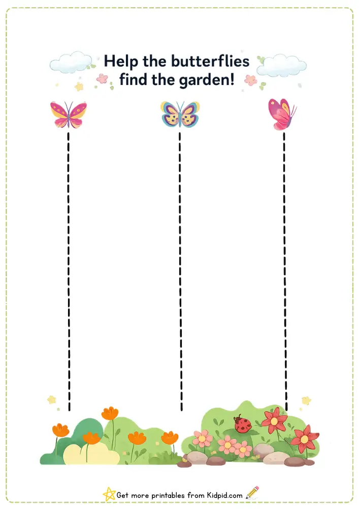 Standing Line Tracing Activities for Early Learners | Printable Worksheets