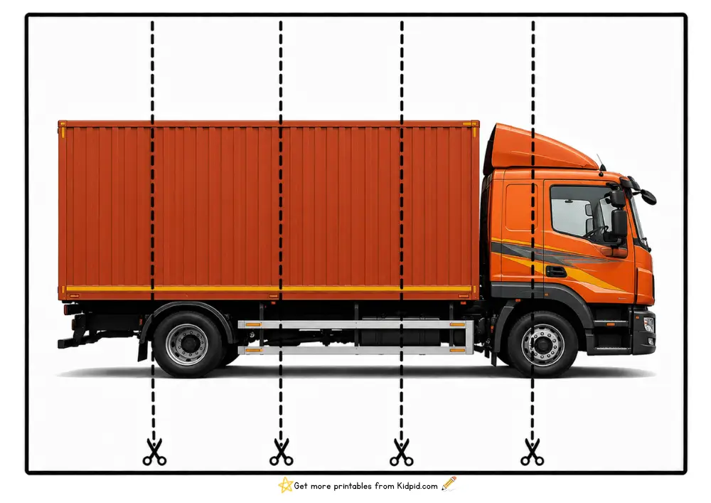 Vehicle Strip Puzzle Printable Worksheets