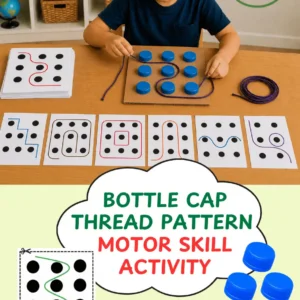 Bottle Cap Thread Pattern Motor Skill Activity Printable