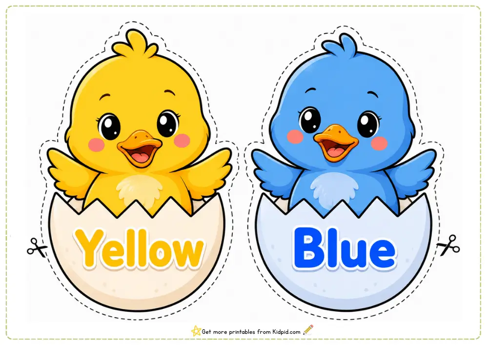 Color Words & Chicks – Printable Classroom Display
