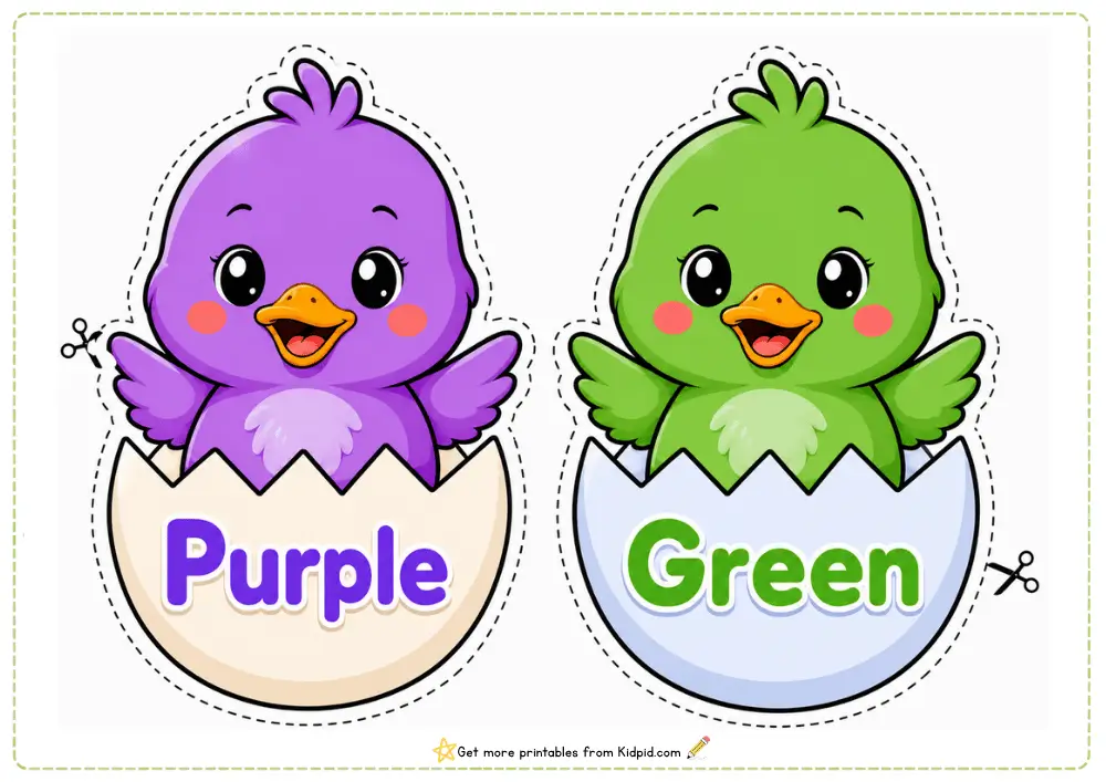 Color Words & Chicks – Printable Classroom Display