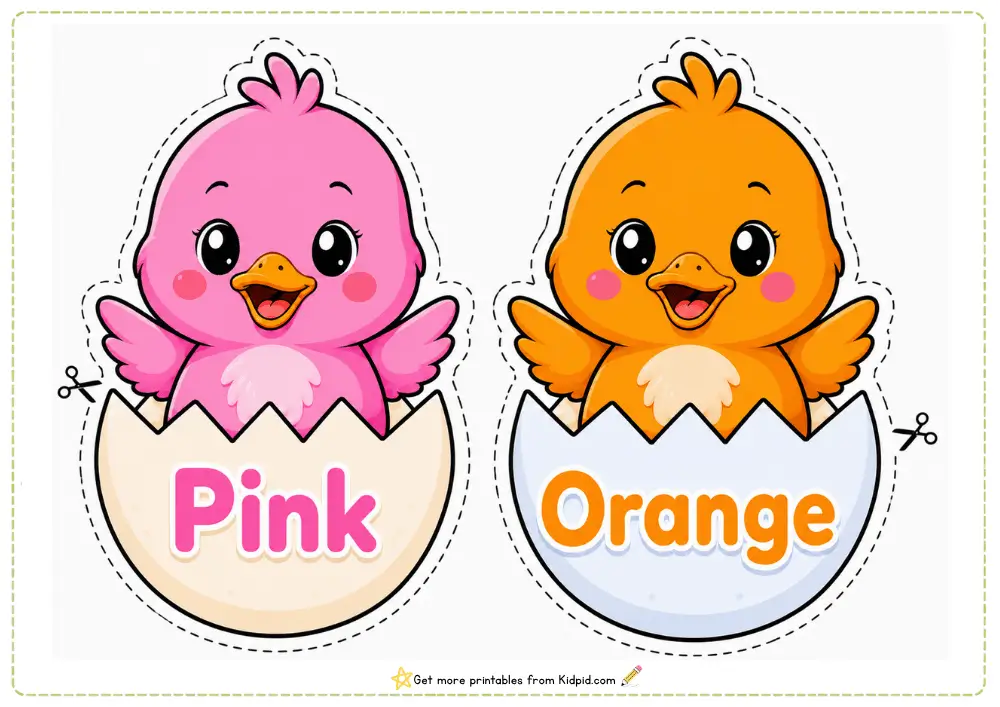 Color Words & Chicks – Printable Classroom Display