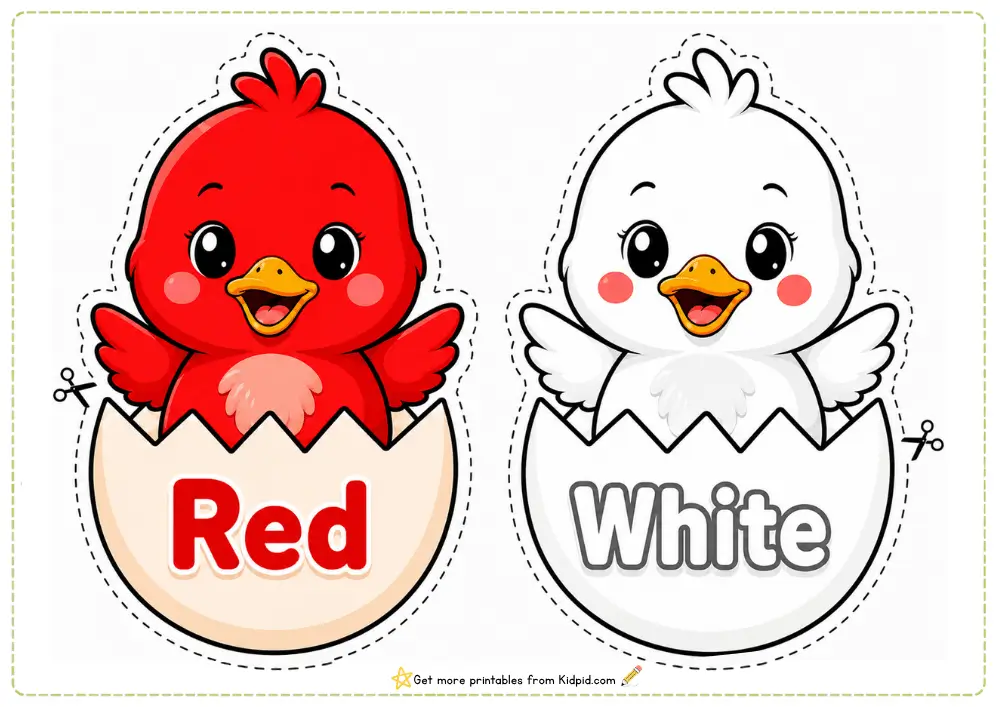 Color Words & Chicks – Printable Classroom Display