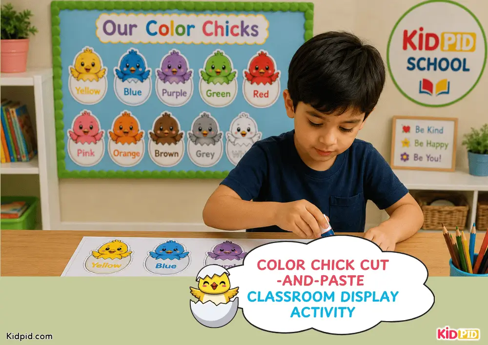 Color Words & Chicks – Printable Classroom Display
