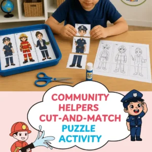 Community Helpers Printable Puzzles (Colorful & BW)
