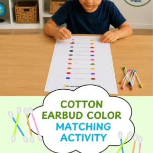 Cotton Earbud Color Matching Activity Printable