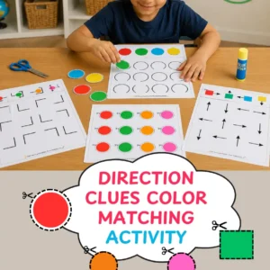 Direction Clues Color Matching Activity Printable