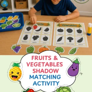 Fruits and Vegetables Shadow Matching Printable Worksheets