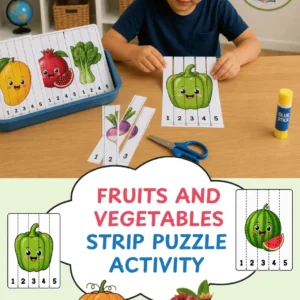 Fruits and Vegetables Strip Puzzle Printable Activity