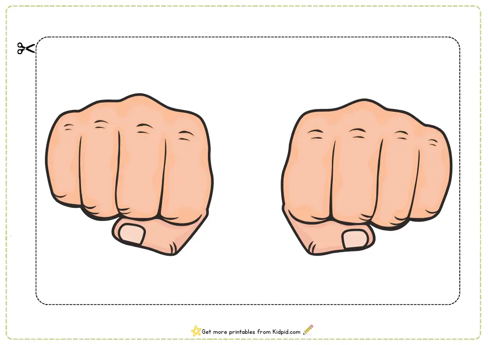 Hand Gesture Matching Cut-and-Paste Printable Activity