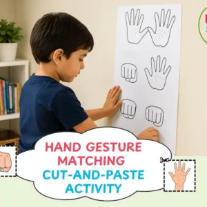 Hand Gesture Matching Cut-and-Paste Printable Activity