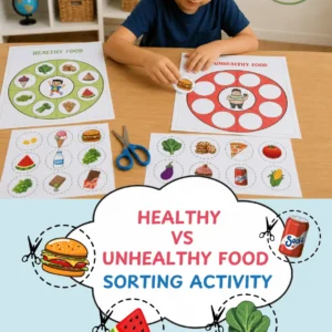 Healthy and Unhealthy Food Sorting Printable Activity