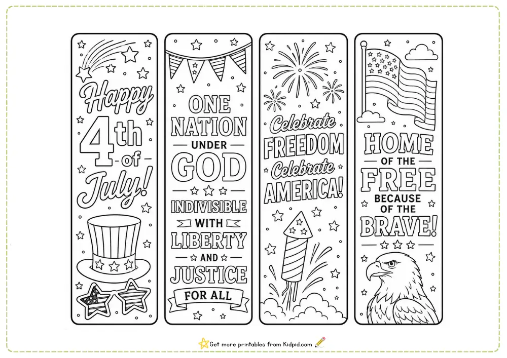 Independence Day (4th July) Bookmark Printable Activity - Image 5