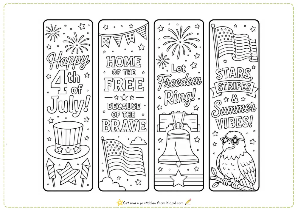 Independence Day (4th July) Bookmark Printable Activity - Image 2