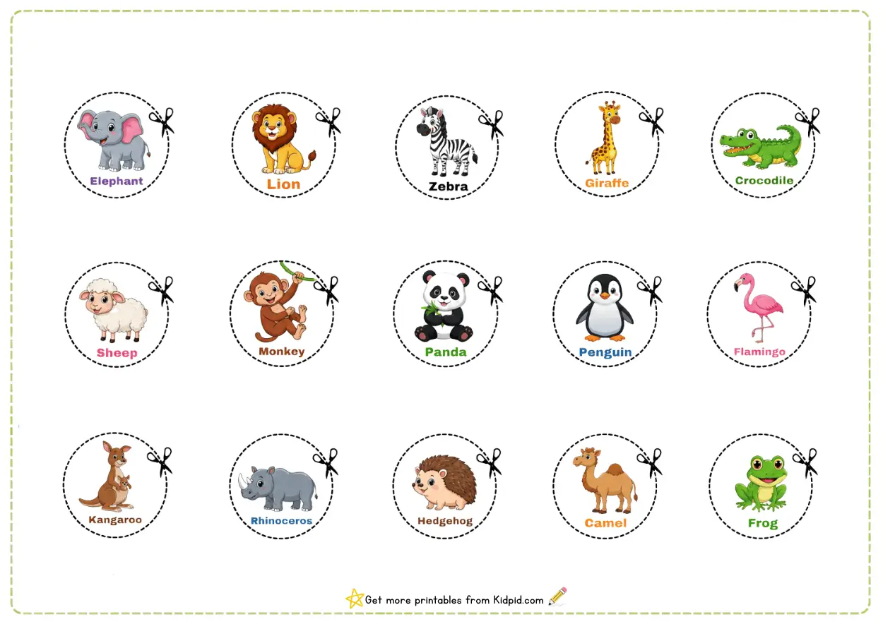 Land, Water, and Air Animals Sorting Printable Activity