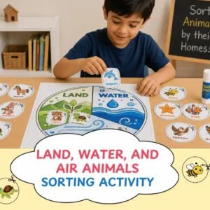 Land, Water, and Air Animals Sorting Printable Activity