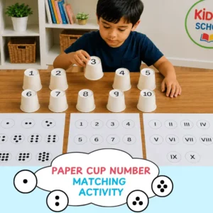 Paper Cup Number Matching Activity Printable