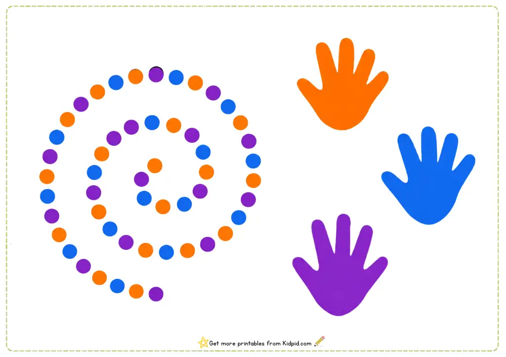Touch-hand and Dot Activity Printable