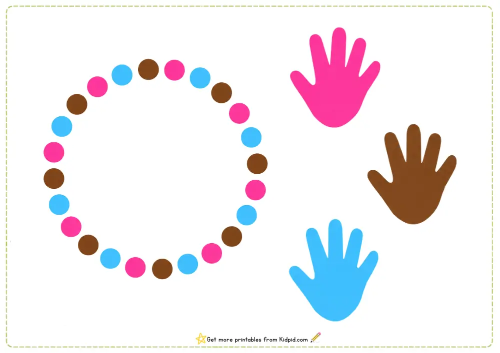 Touch-hand and Dot Activity Printable