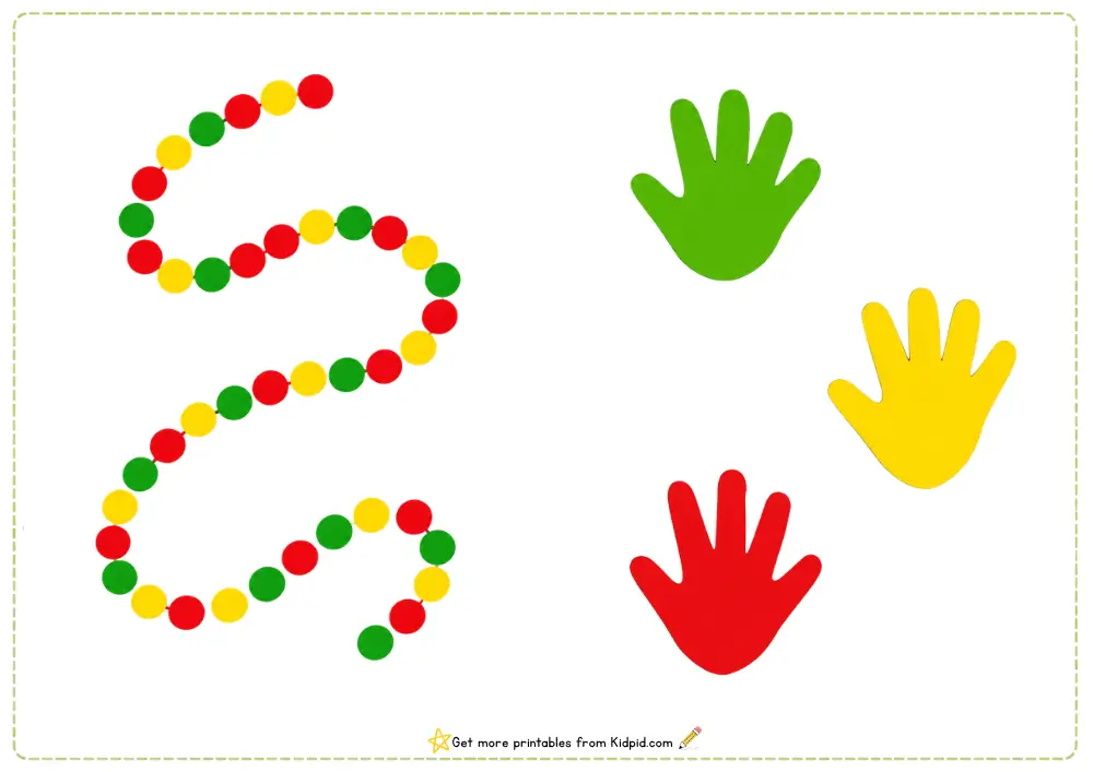 Touch-hand and Dot Activity Printable