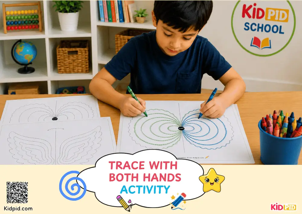 Trace with Both Hands Activity Printable