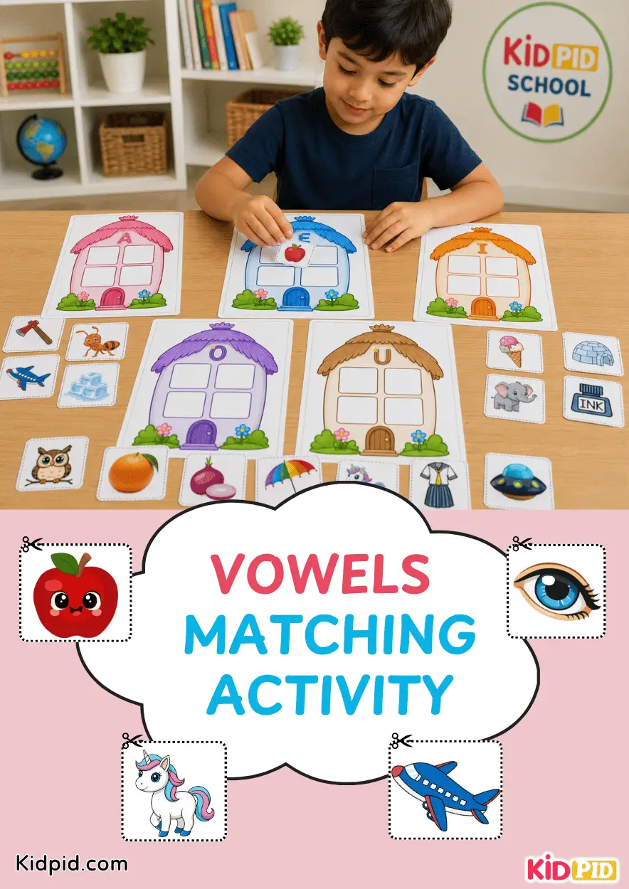 Vowels Matching Activity Printable Worksheets