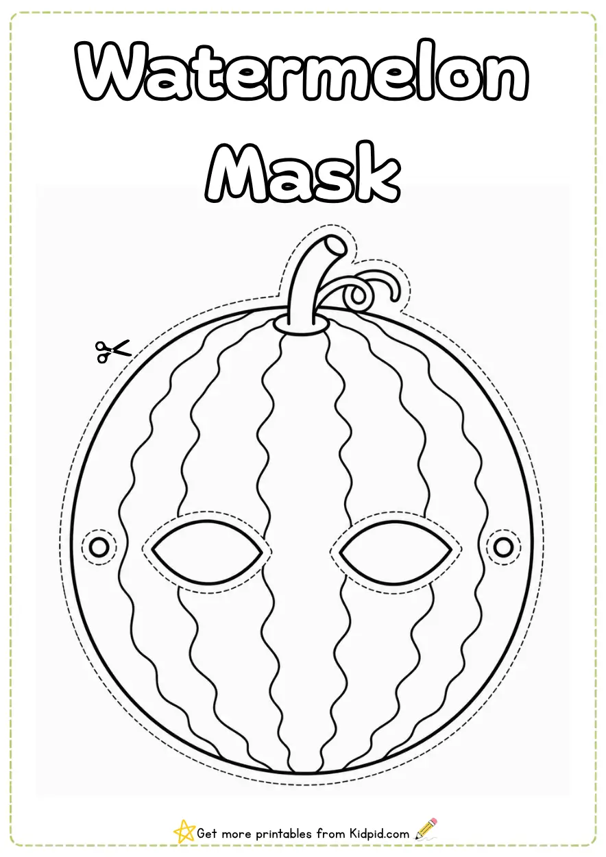 Fruit Mask Crafts - Printable Activity