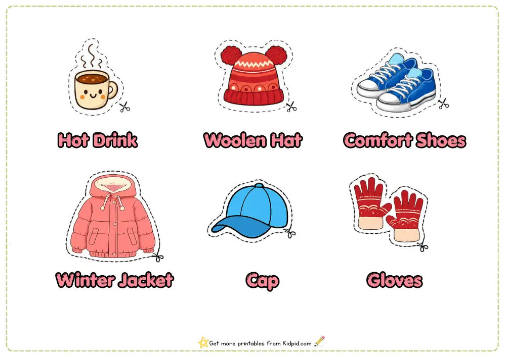 Weather and Clothing Matching Worksheets