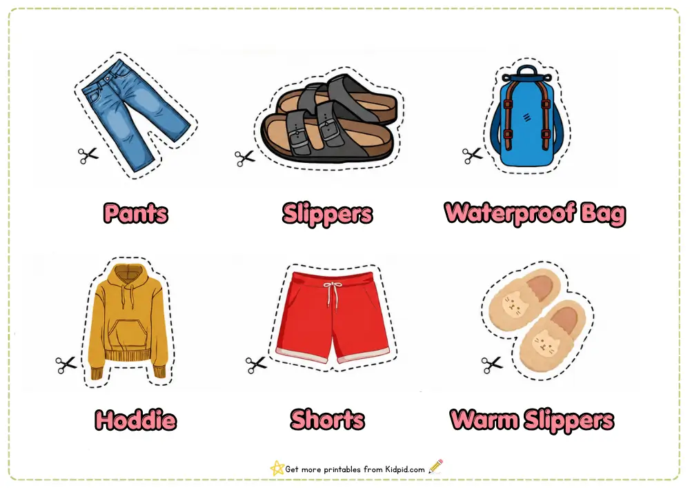 Weather and Clothing Matching Worksheets